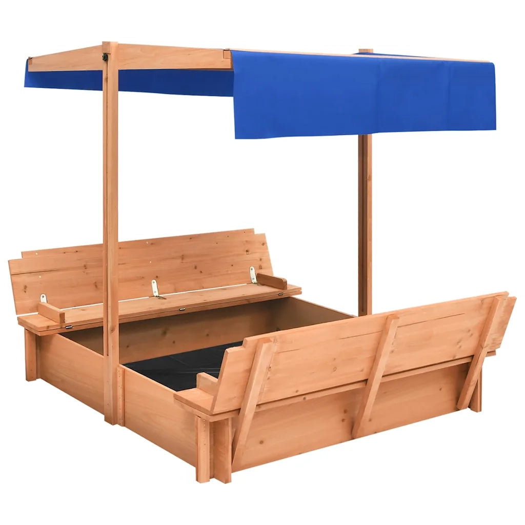 Sabbiera con Tetto in Legno di Abete 112x112x112 cm 316474