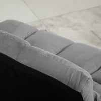 Poltrona Convertibile in Letto, Materasso Supplementare Pieghevole, Inclinazione dello Schienale Regolabile in 14 Posizioni, 2 Cuscini Inclusi, Poliestere Effetto Scamosciato, Grigio