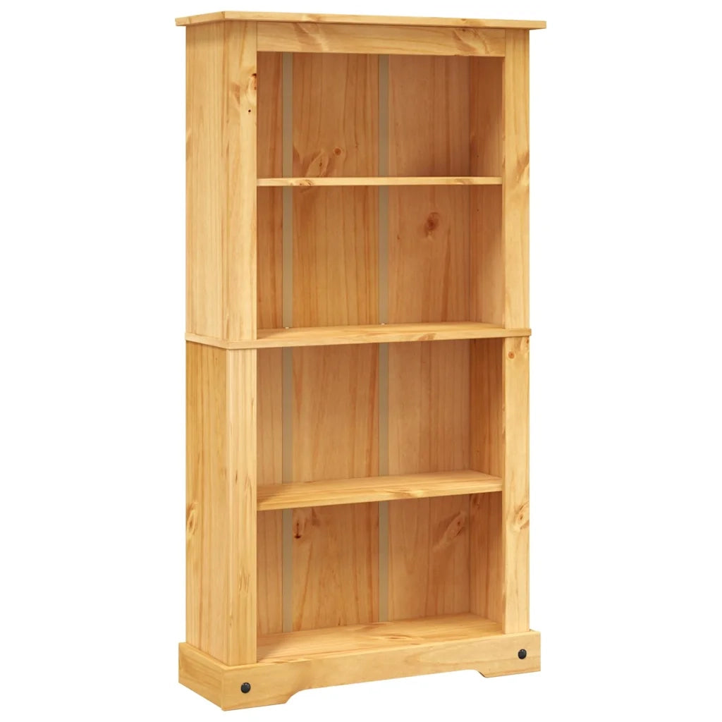 Libreria a 4 Ripiani-Scaffale per Libri-Mobile di Stoccaggio Pino Messicano Corona Range 80x29x150 cm