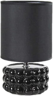 LAMPADA LUMETTO DA TAVOLO CON BASE IN CERAMICA EFFETTO BUBBLE 15X25 CM NERA