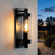 ZMH Lampada da Esterno Interno E27 Max 40W Nero per Terrazza Balcone/Parete Giardino Senza Lampadina