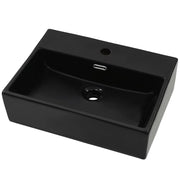 Lavabo in ceramica con foro per rubinetto 51,5 x 38,5 cm nero 02_0002545