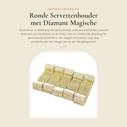 Servetten holder con diamanti - 50 pezzi - duraturo - riutilizzabile - decorazione per feste - 3,8 cm largo - 12,7 cm lungo - anelli per tovaglia