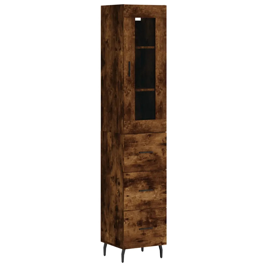 Credenza Rovere Fumo 34,5x34x180 cm in Legno Multistrato 3199254
