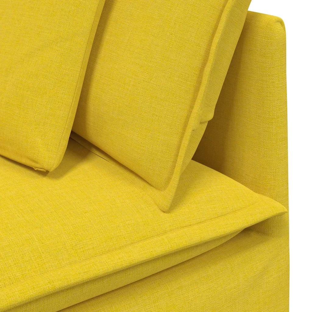Modulo Angolare Divano Modulare con Cuscini Giallo Chiaro 100cm
