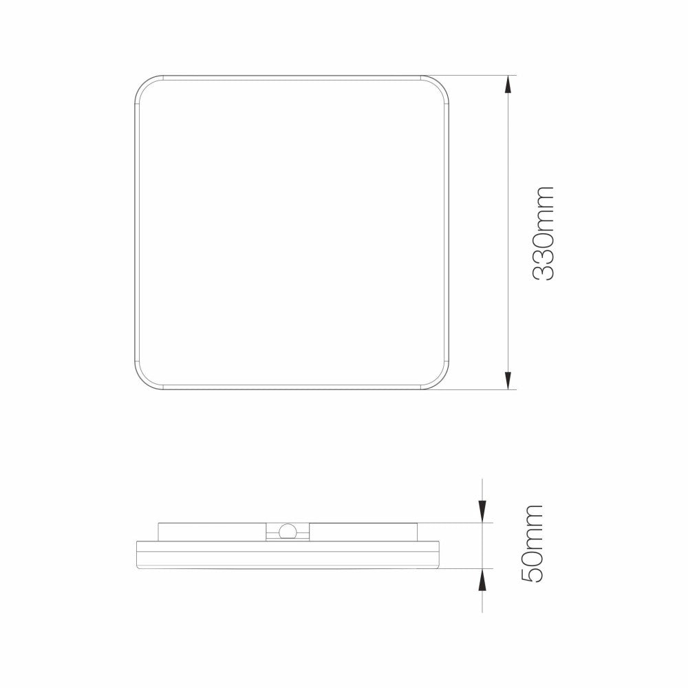 Plafoniera a led quadrata 25W CCT Switch IP54