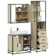 Set Mobili da Bagno 3 pz Rovere Sonoma in Legno Multistrato 3301146