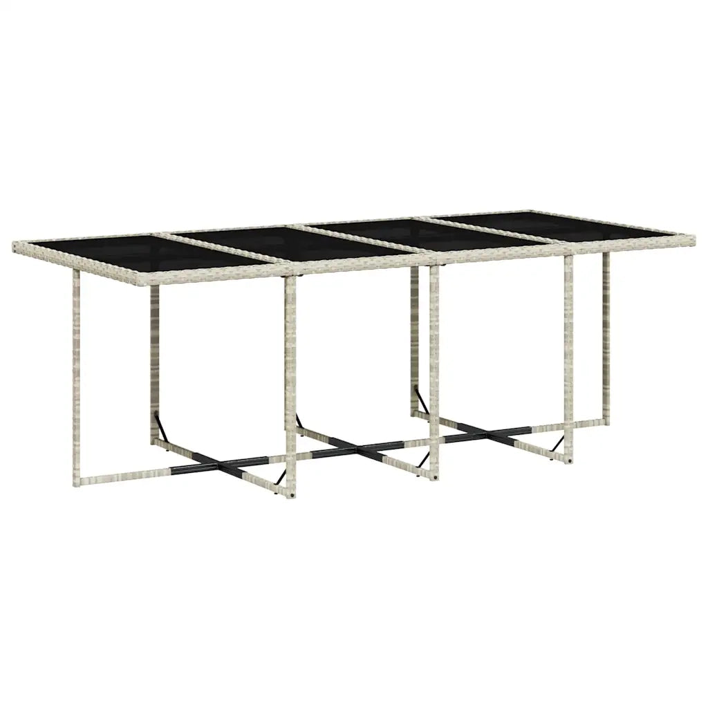 Set Pranzo da Giardino 9pz con Cuscini Grigio Chiaro Polyrattan 3210563