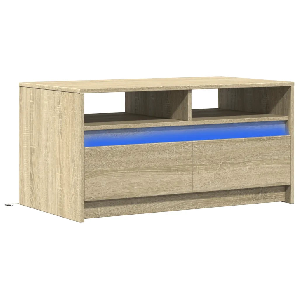 Tavolino da salotto | Tavolino da caff¨¨ | Tavolino da Soggiorno con Luci LED Rovere Sonoma in Truciolato