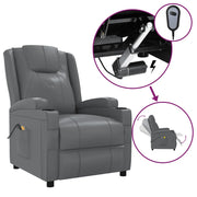 Poltrona Massaggiante | Sedia Relax Elettrica Antracite in Similpelle