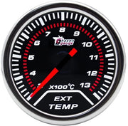Termometro a 2 Pollici - Termometro Auto - Termometro Uscita Gassosa - Strumento di Misura - Luce Bianca - Display da 52mm - Termometro di Uscita Gassosa