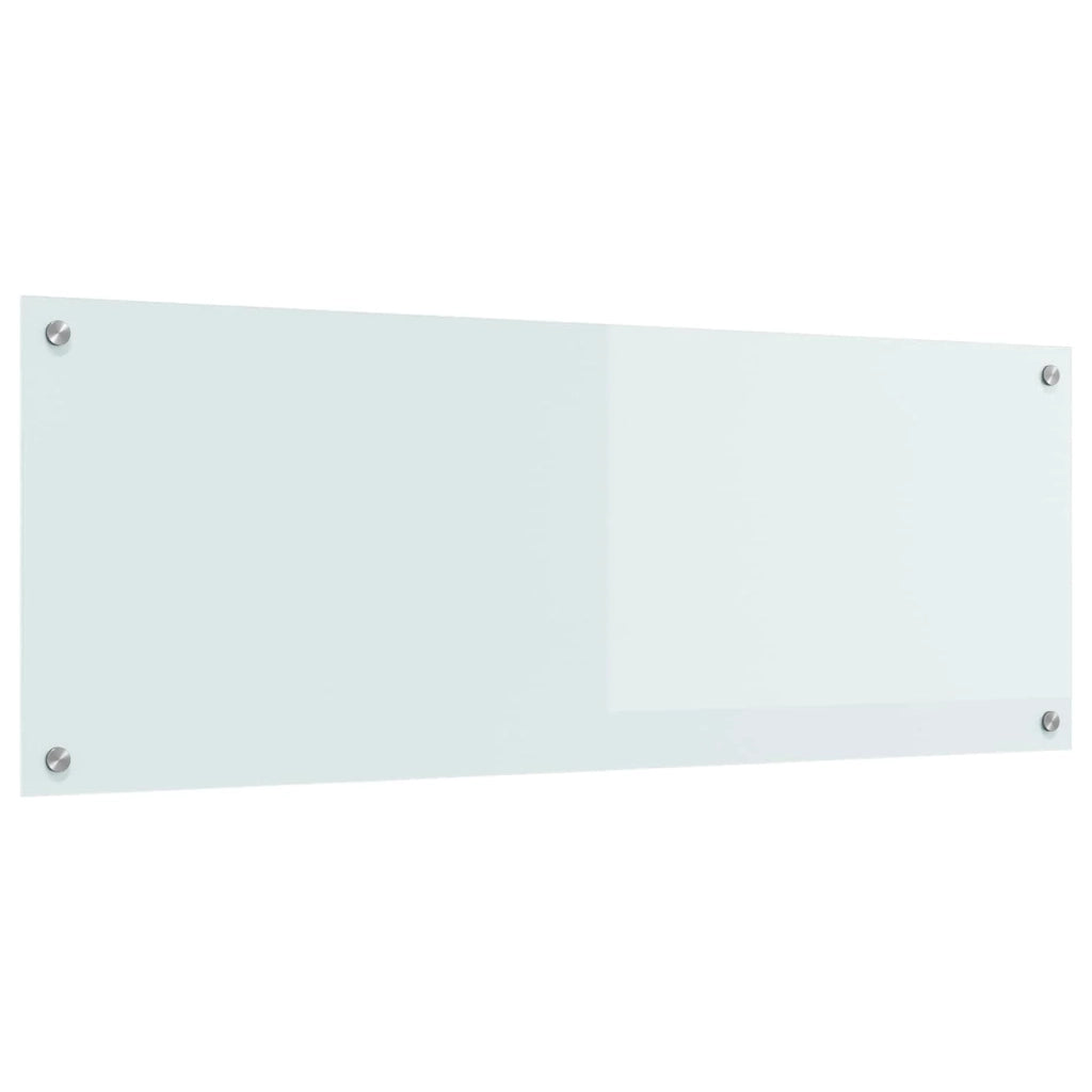 Paraschizzi da cucina moderno ed elegante 110 x 40 cm resistente al calore finitura in vetro bianco chic 02_0058471