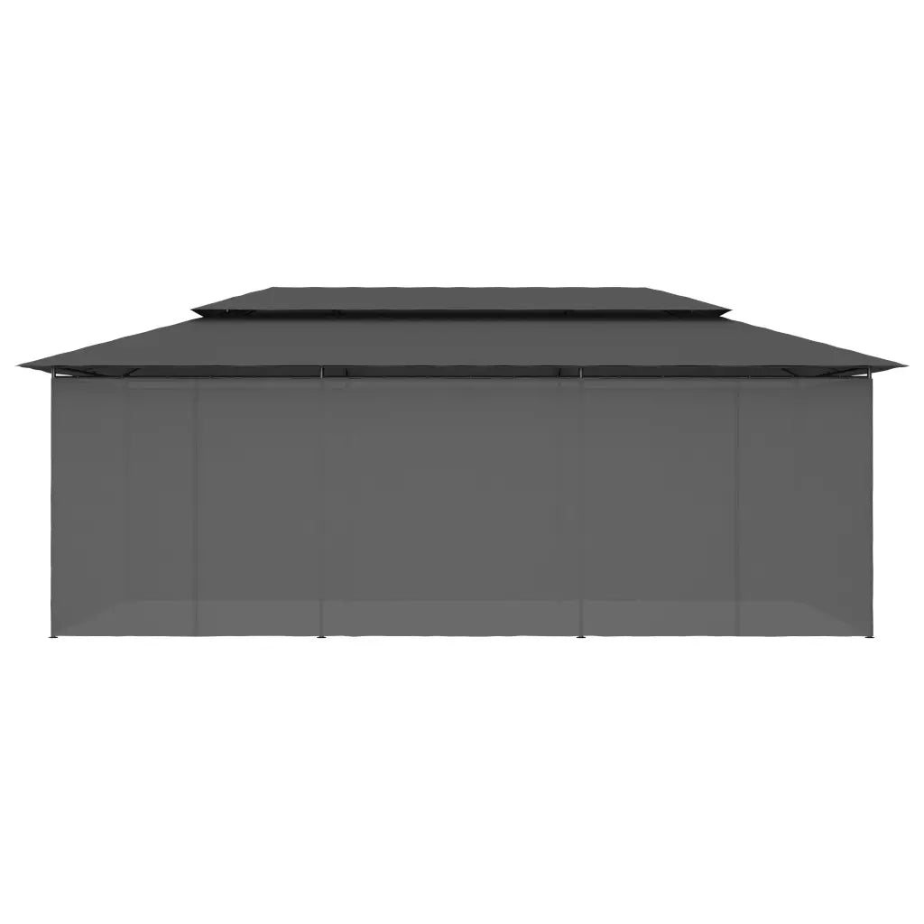 Gazebo con Tende 600x298x270 cm Antracite 47966