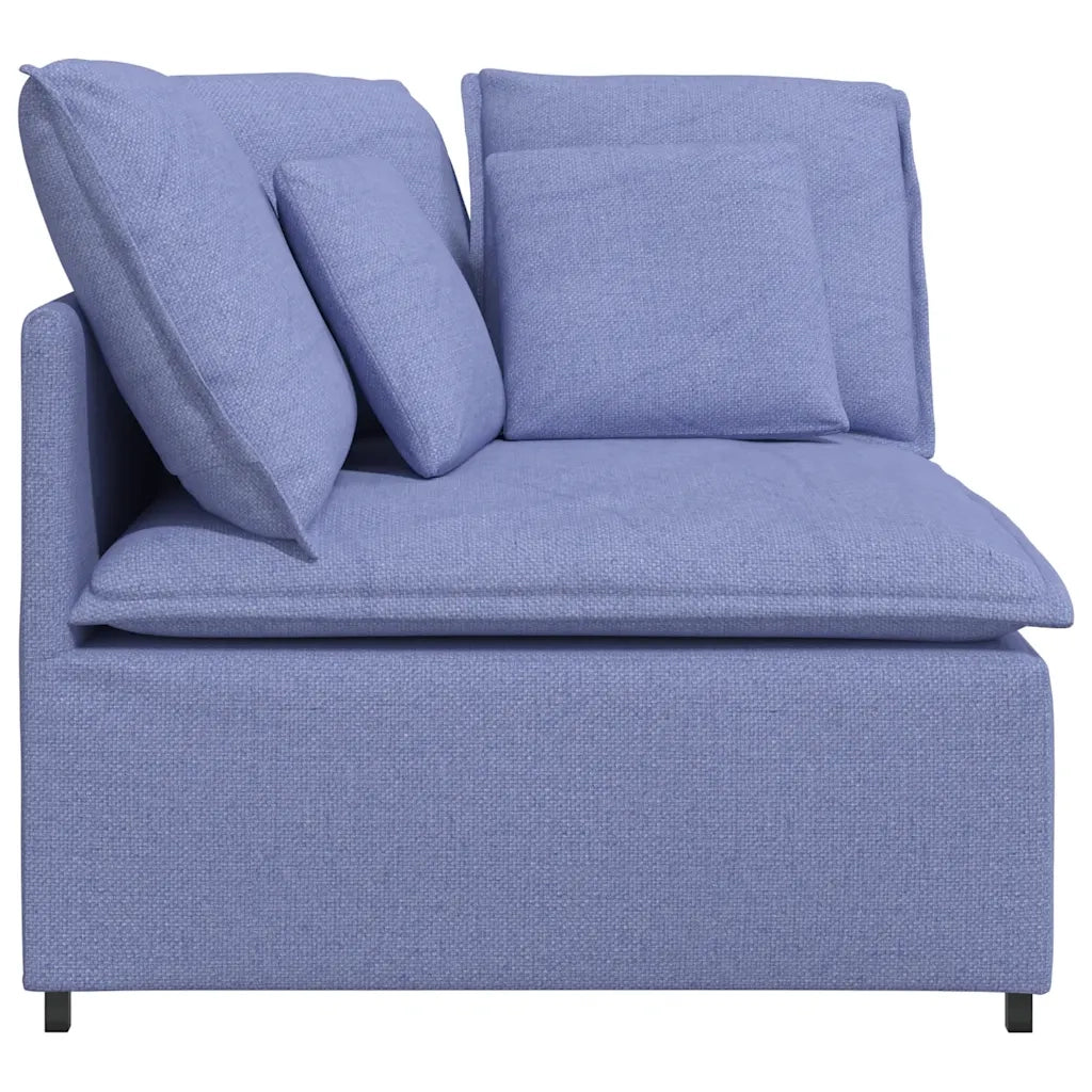 Modulo Divano Angolare Modulare con Cuscini Blu Jeans 100 cm