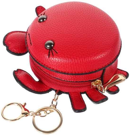 Portafoglio Mini - Rosso Borsa per Monete - Portafoglio per Donne - Facile da Pulire PU - Leggero - Spazio per Chiavi/Monete - Borsa per Monete