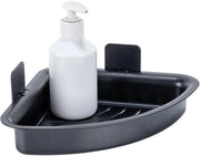Plank di appoggio angolare per bagno senza forare con adesivo, universale, in plastica, 23,3 x 11,5 x 13,8 cm
