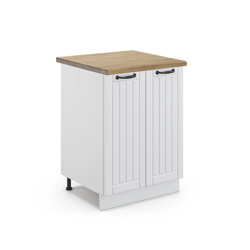 Mobiletto base cucina Fame-Line Bianco rustico/Bianco 60 cm, PL Rovere Vicco