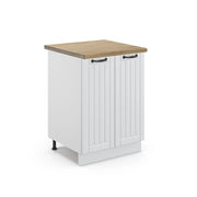 Mobiletto base cucina Fame-Line Bianco rustico/Bianco 60 cm, PL Rovere Vicco