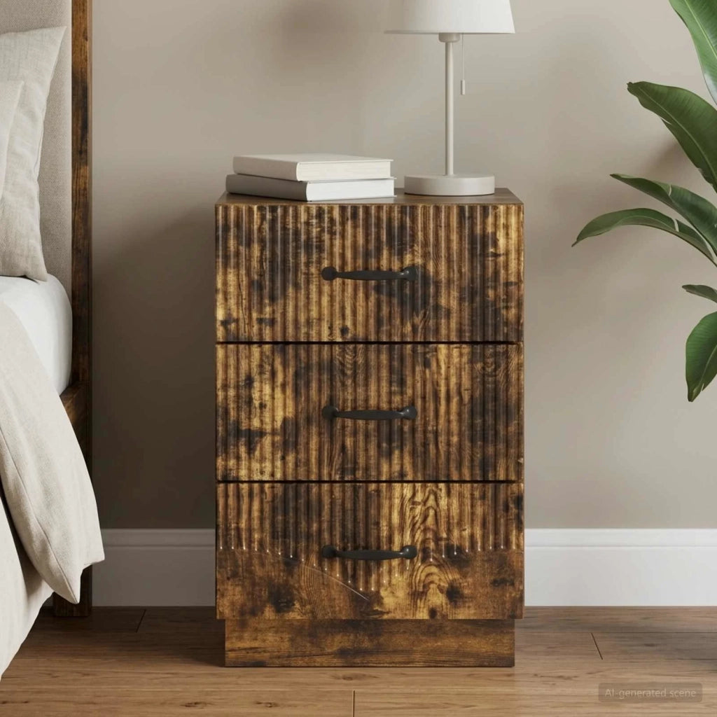 Armadio da Notte con cassetto Rovere Fumo 43 x 41 x 63,5 cm 895250