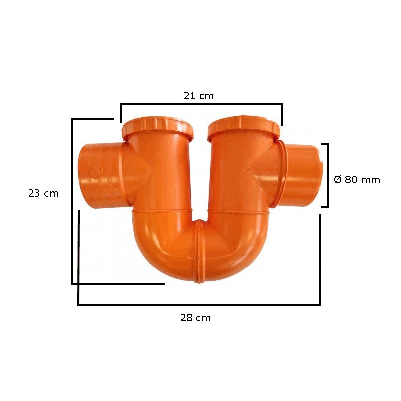 Sifone a "U" in pvc : Diametro - 80
