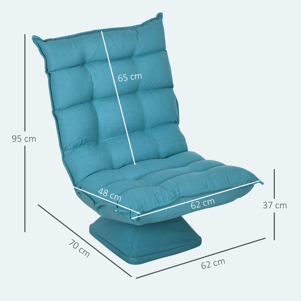POLTRONA DA PAVIMENTO Girevole 62x70x95 cm Blu in Acciaio