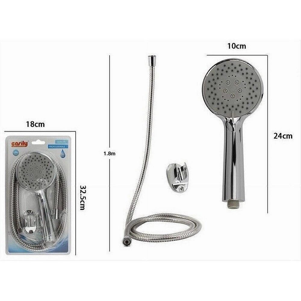 Trade Shop - Kit Doccetta Doccino Multigetto Soffione Doccia Laccio 1,8mt Staffa Bagno 69324 -