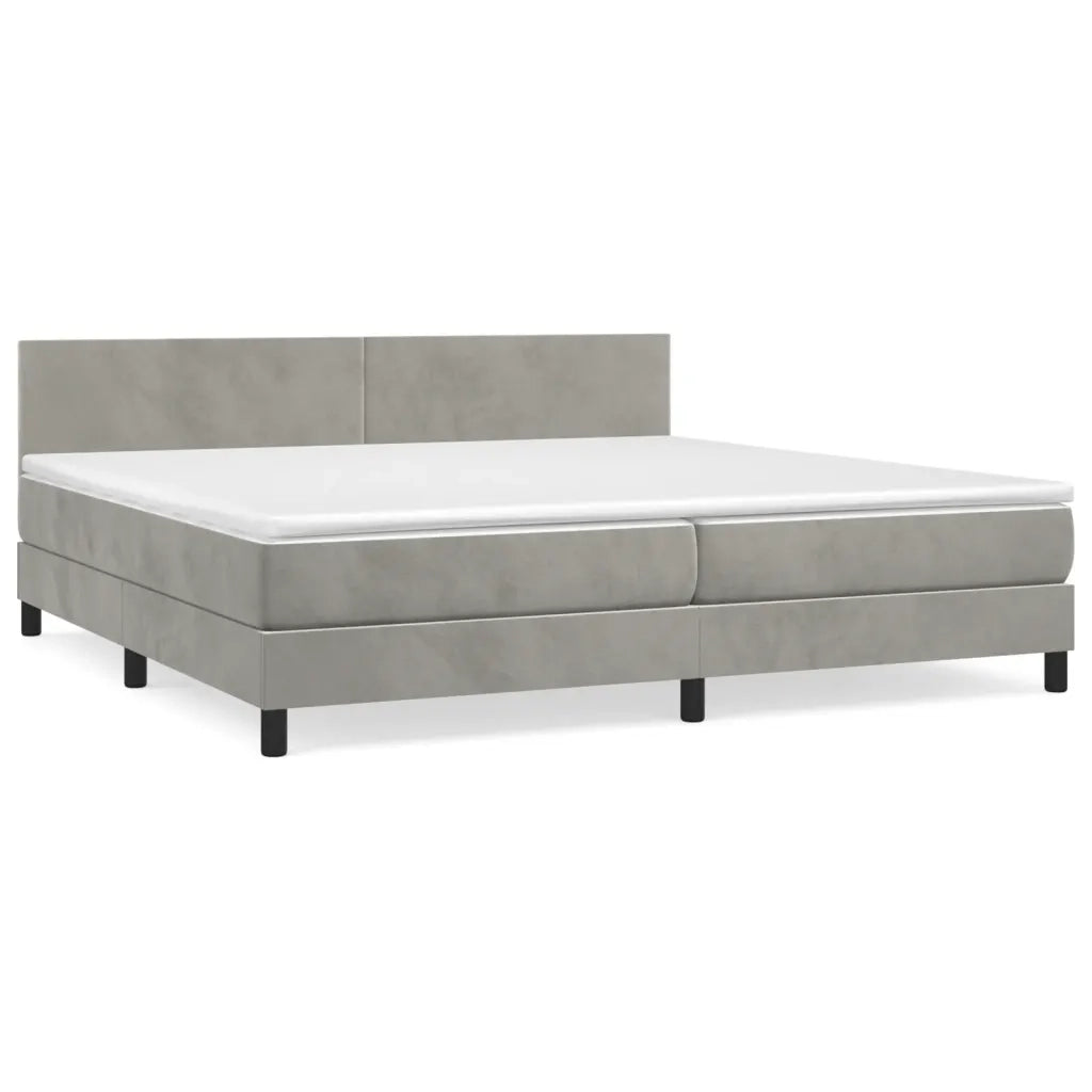 Giroletto a Molle con Materasso Grigio Chiaro 200x200cm Velluto 3141203