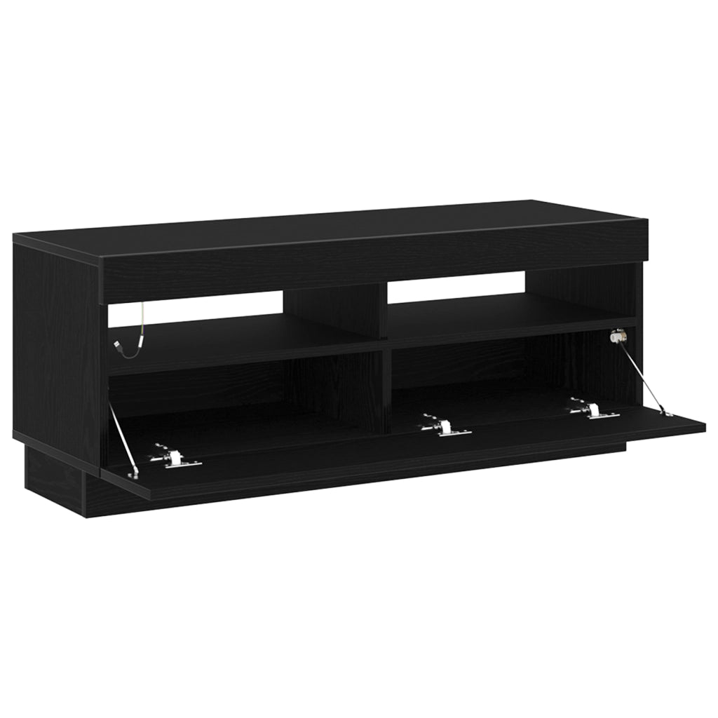 Mobile TV  con luci LED Rovere Nero 100x35x40 cm in legno ingegnerizzato
