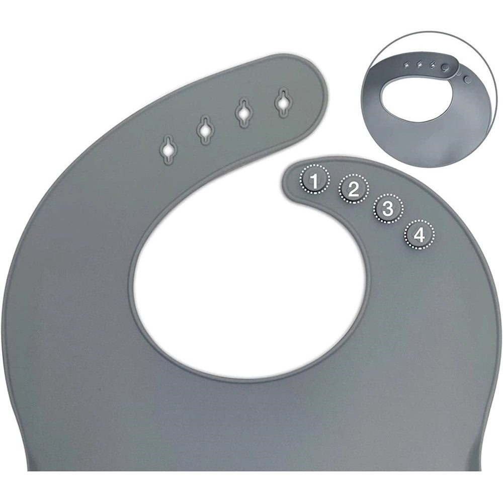 Trade Shop - Set 10pz Pappa Svezzamento Bambini Silicone Piatto Ciotola Cucchiaio Forchetta Bavaglini -