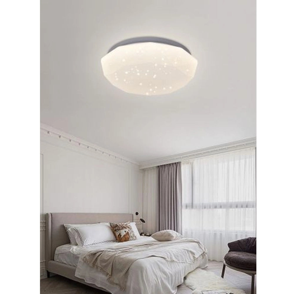 Trade Shop - Plafoniera Soffitto 36 W Bianca Lavorata Puntini Luce 6500k 3000k 4000k C02-36 - -bianco Naturale      -