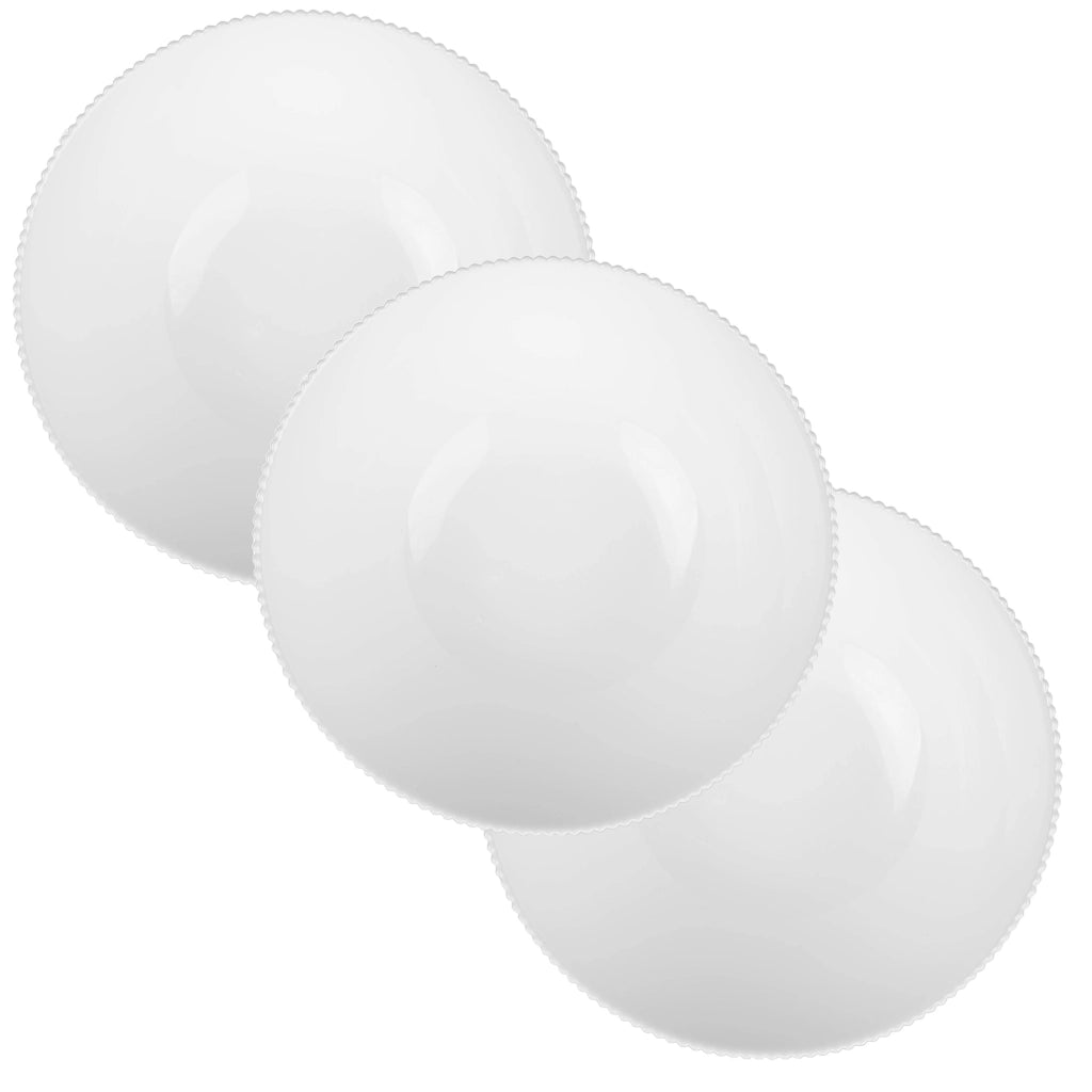 Set di 3 ciotole da insalata KADAX in vetro da 20 cm per zuppe e snack, bianche, scanalate.