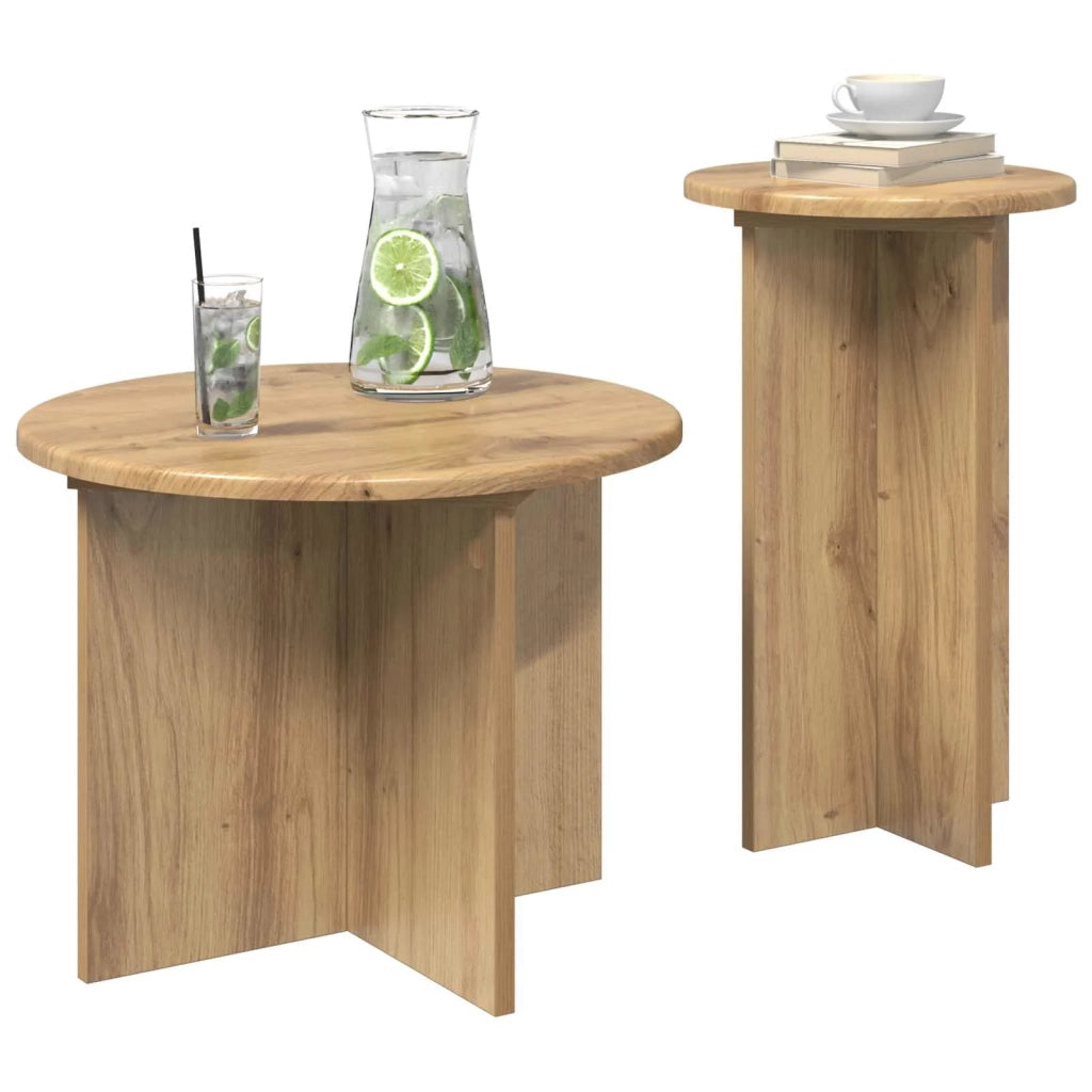 Set tavolini 2 pcs Rovere Artigianale Legno ingegnerizzato 8001036