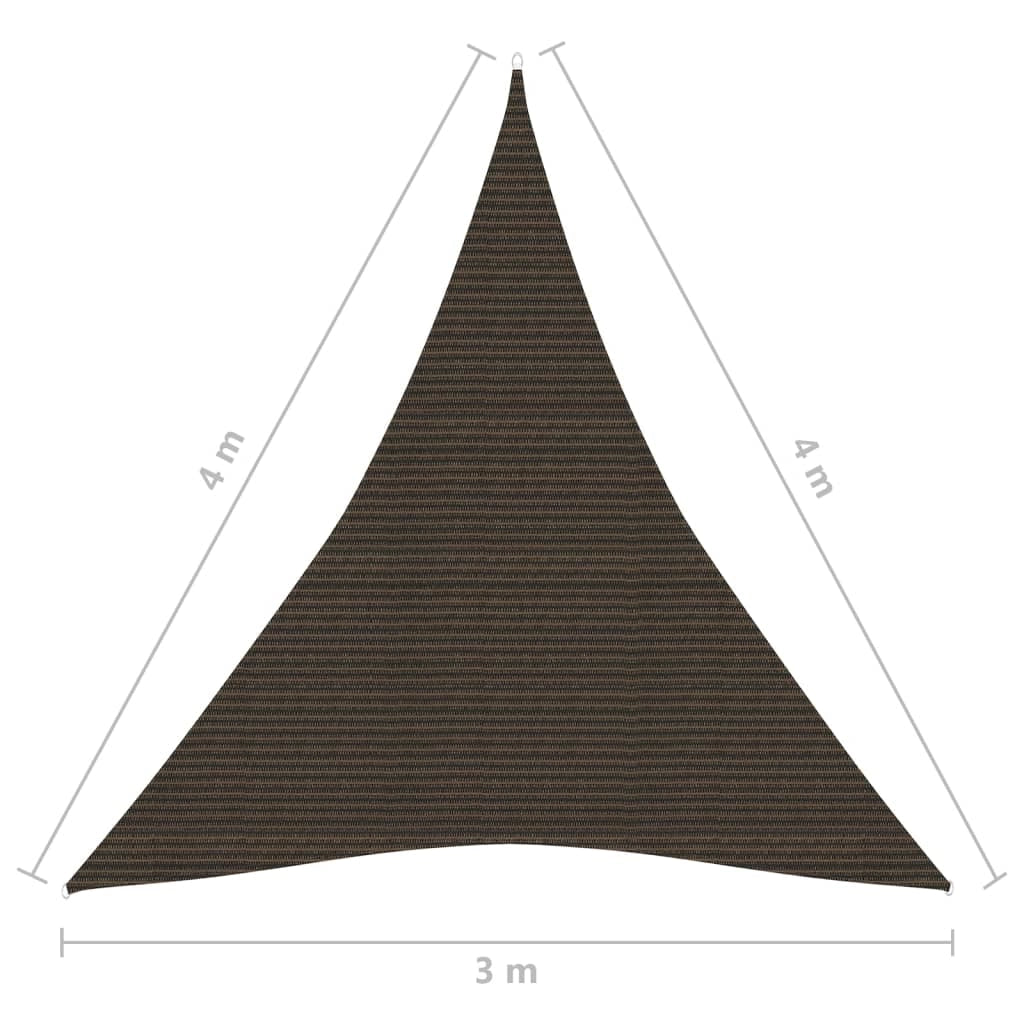 Vela ombreggiante/ombrellone 160 g/m² HDPE 3 x 4 x 4 m marrone 02_0009157