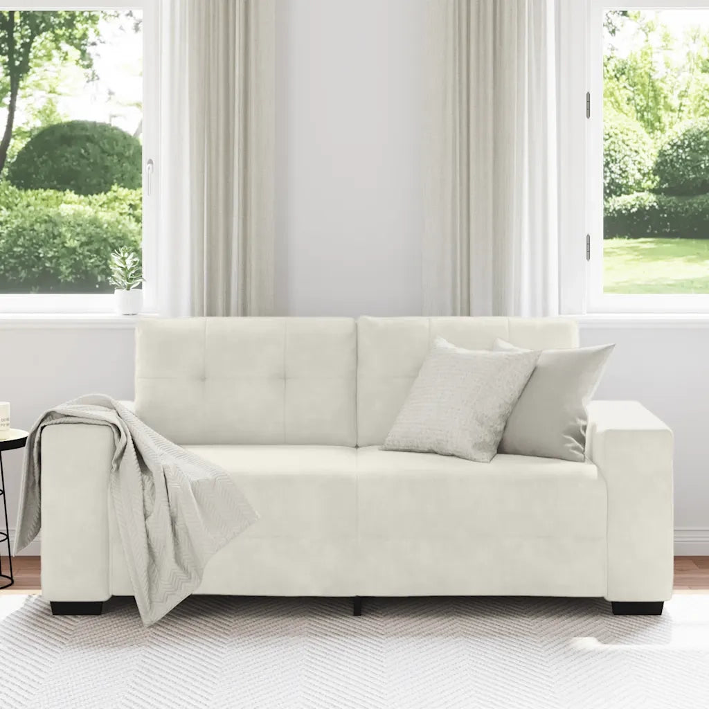 Divano Divanetto-Sofa Crema 140 cm in Velluto