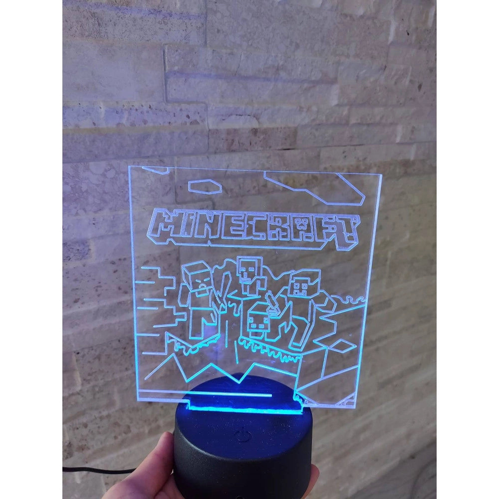 Trade Shop - Lampada A Led Rgb Acrilico Personalizzata Effetto 3d Telecomando Decorativa Casa -