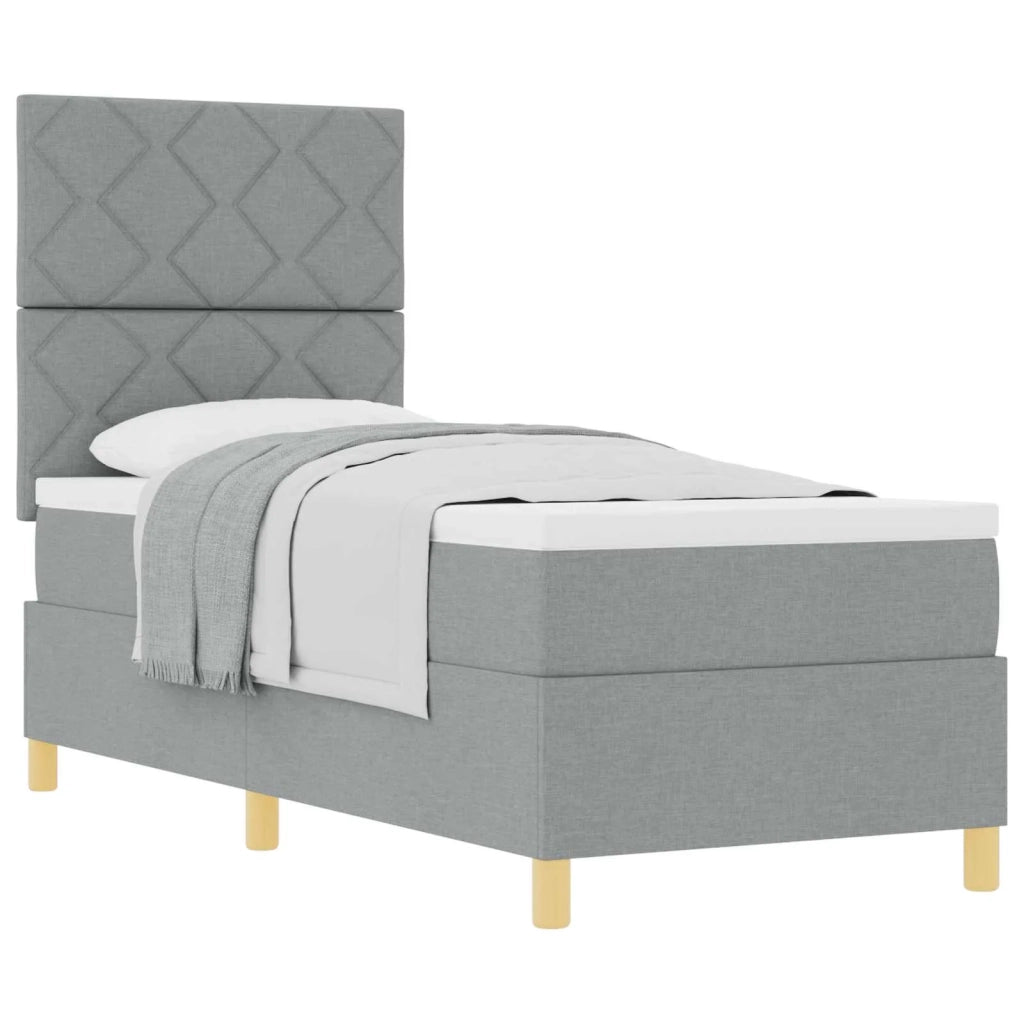 Letto a molle con materasso Grigio chiaro 80 x 200 cm Tessuto 3339651