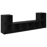 Set mobile TV 4 pz | Armadietto TV | Mobile Porta TV Rovere Nero 37 x 37 x 72 cm