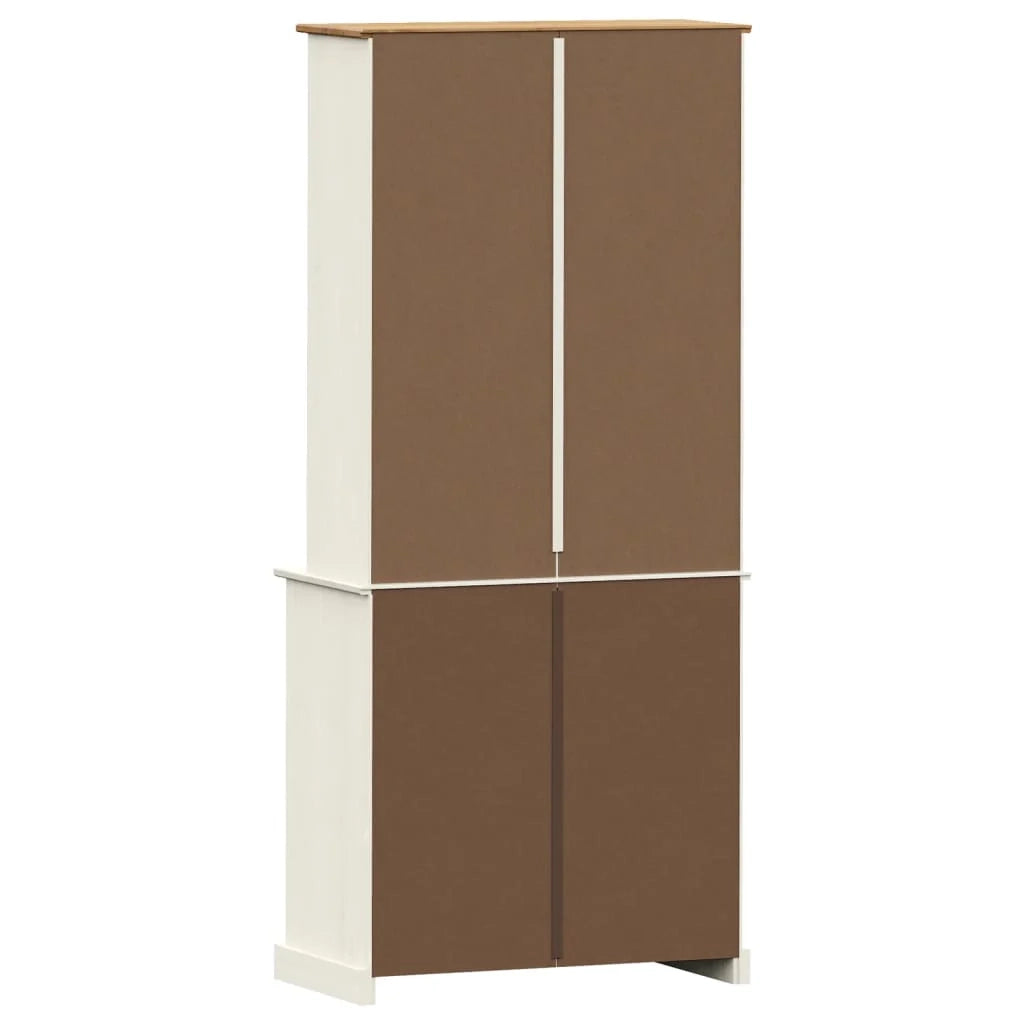 Buffet credenza cassettiera armadio mobile contenitore organizer cucina soggiorno salotto alto 78 x 40 x 175 cm legno massello di pino bianco 02_0035661