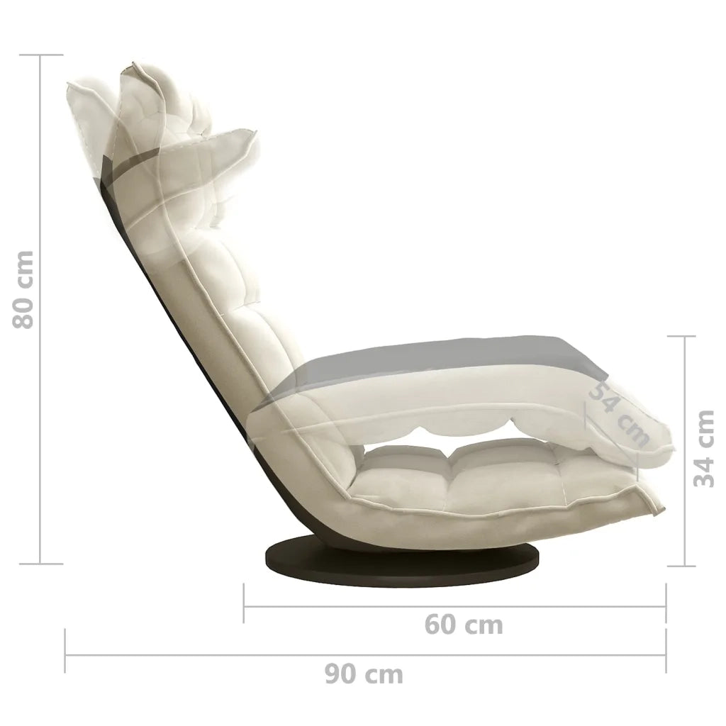 Sedia da Pavimento Girevole Crema in Velluto CFW6893124