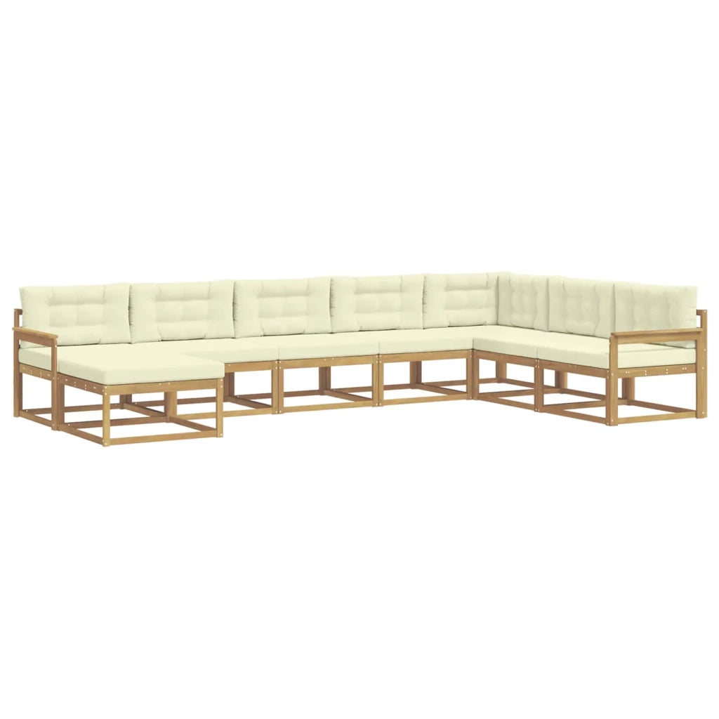 Set di divani da esterno 8 pz Bianco e Crema 3386854