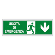 ETICHETTA SEGNALETICA USCITA EMERGENZA IN BASSO  - EUROSIGNALS