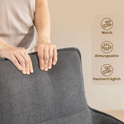 SEDIA Girevole Set da 2 pezzi con braccioli, tessuto effetto velluto, grigio scuro, metallo