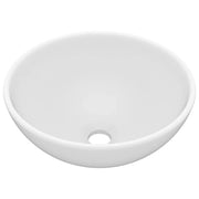Lavabo rotondo di lusso per bagno lavabo da appoggio lavabo lavabo per cosmetici interno diametro 32,5 cm ceramica bianca opaca 02_0002707