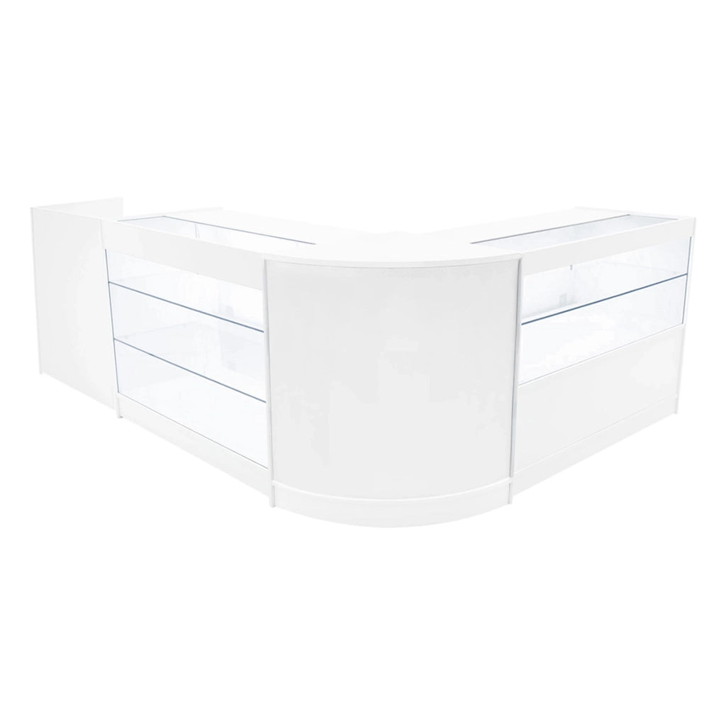 Set Banconi Bianco Vega LED K1200 C1200 CM60 TB60 con Serratura e Vetrina