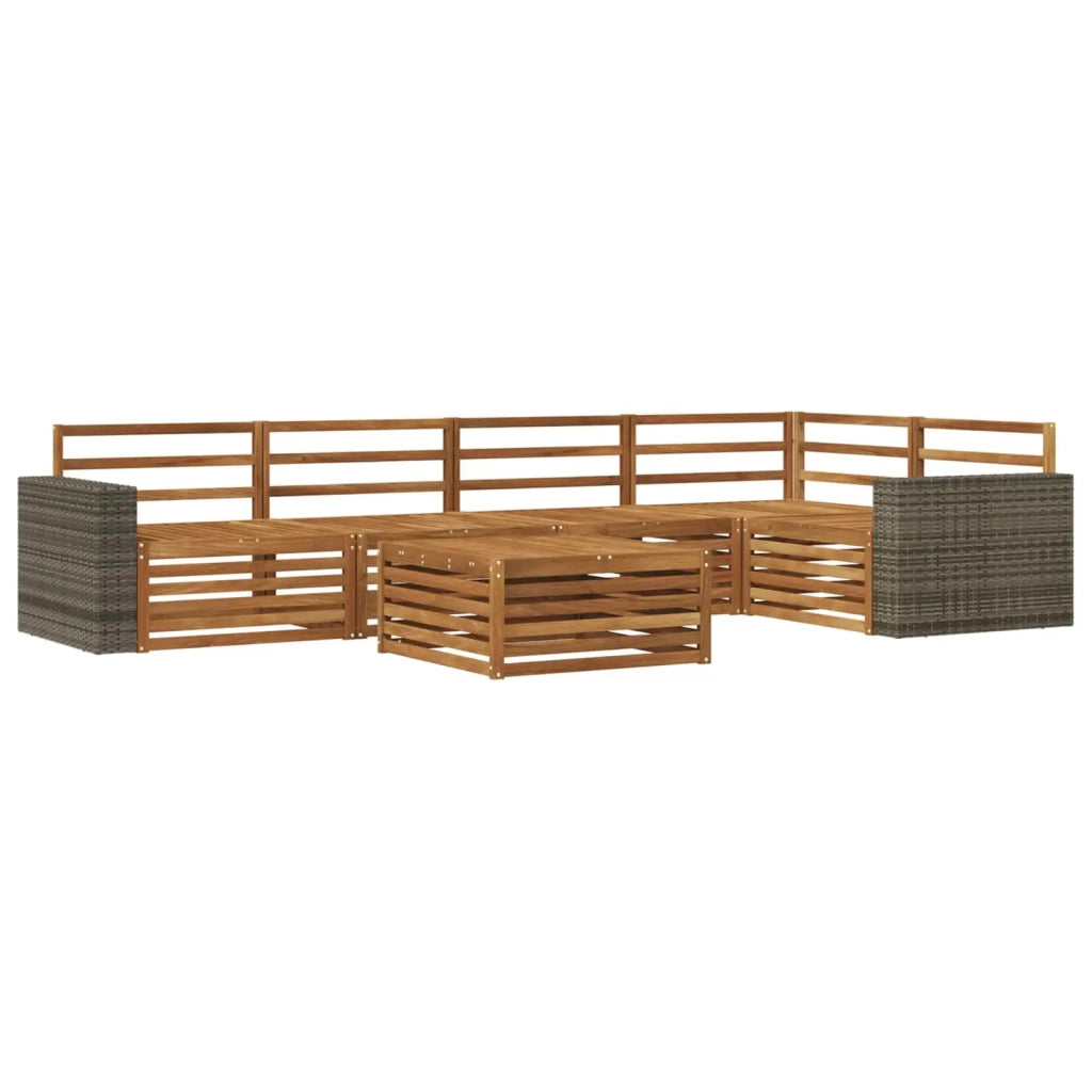 Set di divani da esterno 6 pcs Naturale 79 x 79 x 37 cm