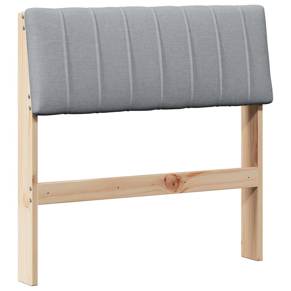 Testiera | Testata imbottita Grigio chiaro 80 cm Pino massello