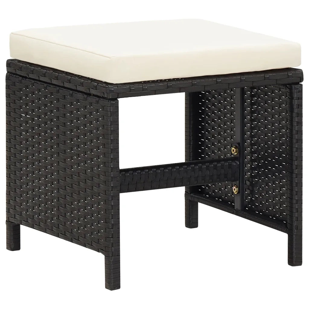 Set da Pranzo da Giardino 21 pz con Cuscini in Polyrattan Nero 3095684