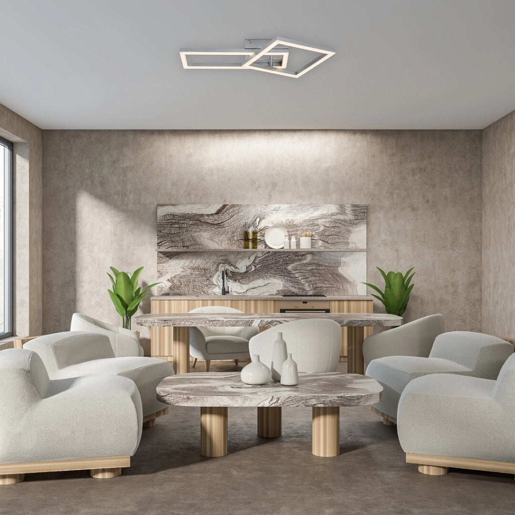 Plafoniera LED Rabalux Ellinor cromo 24W 3000K geometrica