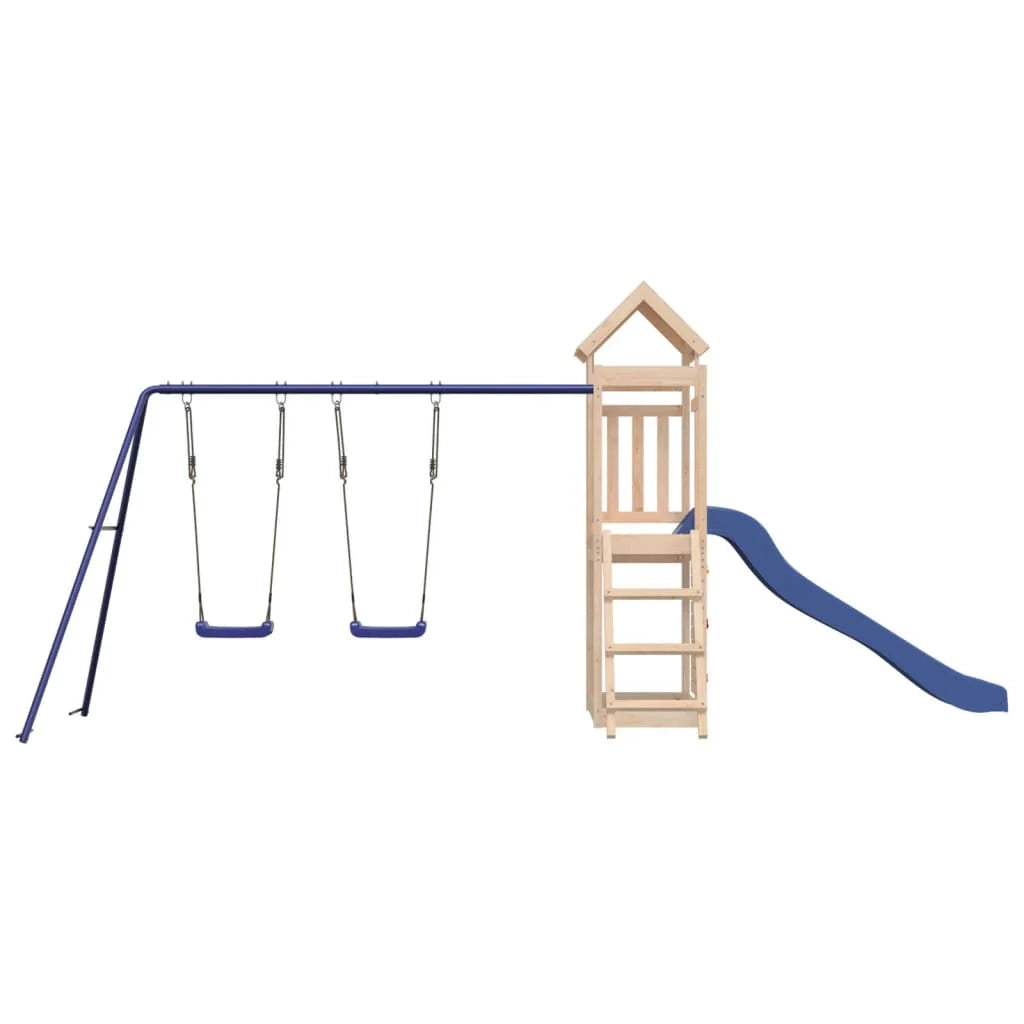 Area giochi all'aperto con altalene scivolo e robuste strutture per arrampicarsi  giochi da giardino 505 x 186 x 214 cm legno di pino massiccio 02_0004977
