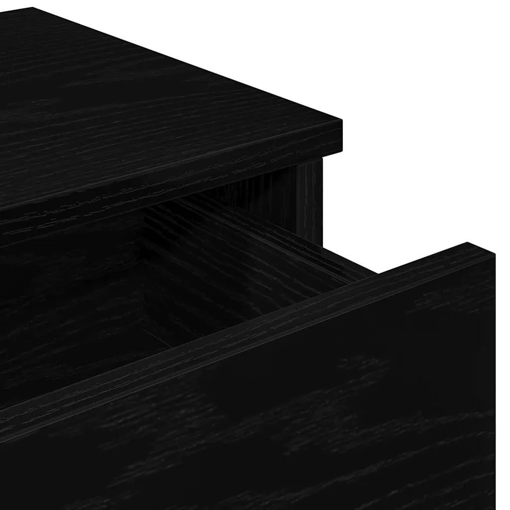Scaffale a Parete con Cassetti Nero 60x28x15 cm in Truciolato 859942